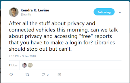 tweet about needing a login for a free report